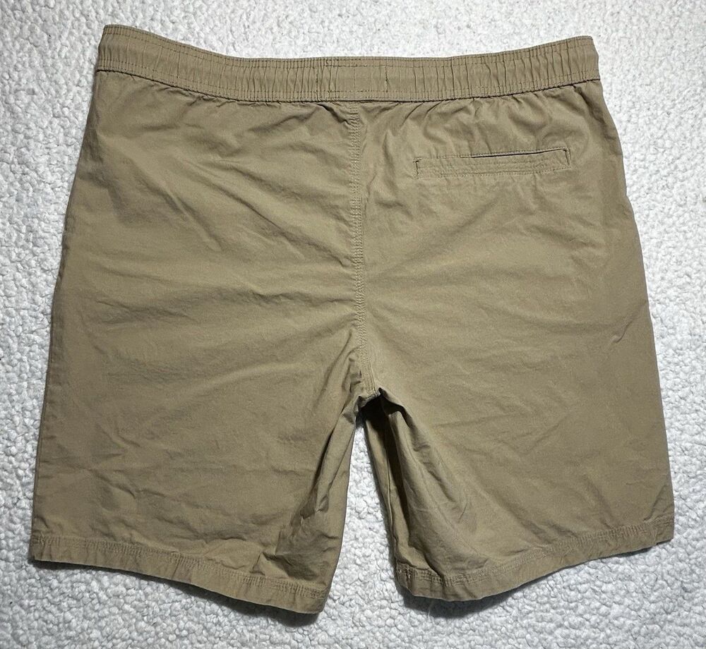 Edgar + Ash Men Shorts Size L Tan Khaki Elastic Waist Cotton Stretch Pull On - Picture 5 of 9